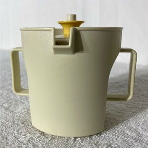 Vintage Tupperware Beige Creamer With Harvest Gold Lid